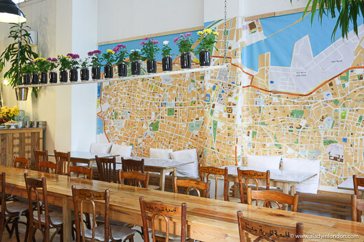 Interior of Tawlet Souk el Tayeb restaurant in Beirut