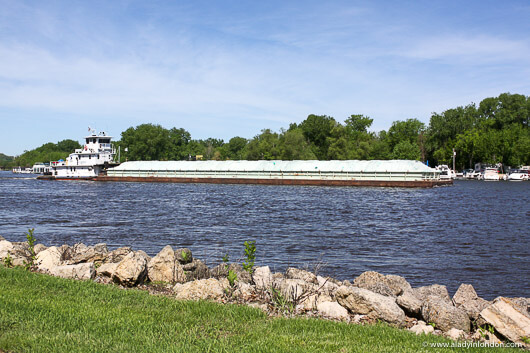 Boat on the Mississippi River in Red Wing, Minnesota