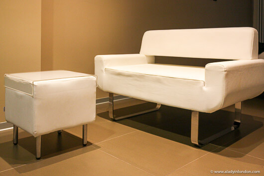 Hotel room sofa in Bologna, Italy