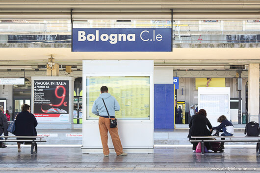 Train station in Bologna, Italy