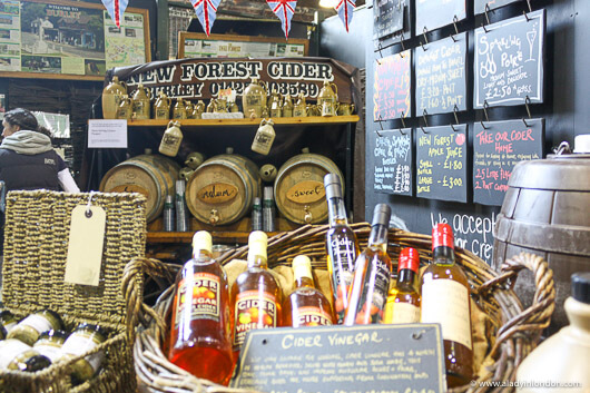 Cider shop at Borough Market in London