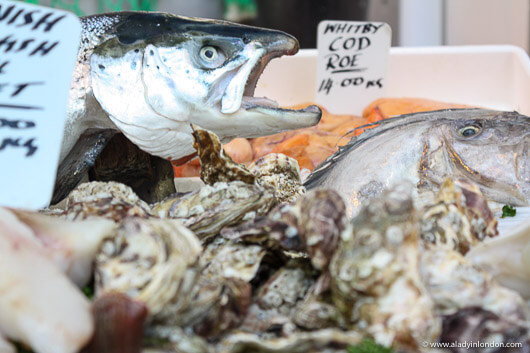 Fish for sale at Borough Market in London