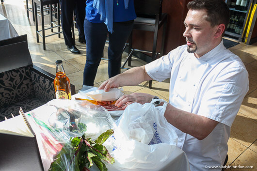 Chef at a restaurant in Borough Market, London