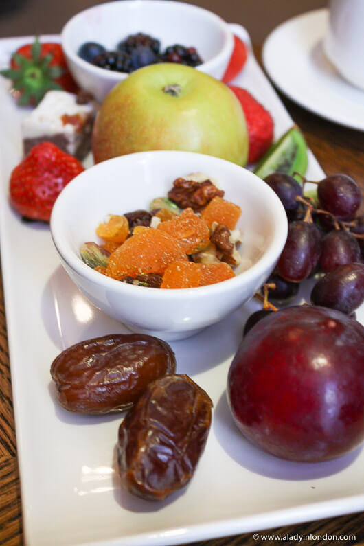 Fruit plate at The Kensington Hotel