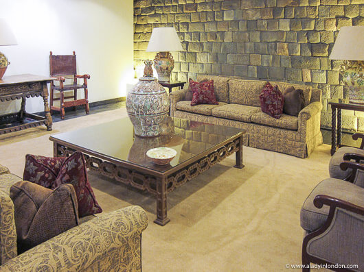 Lobby of the Palacio del Inka hotel in Cuzco, Peru