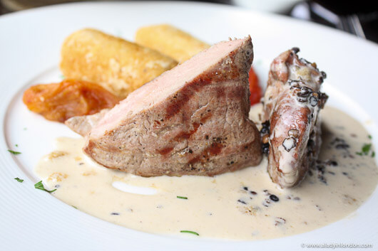 Alpaca steak for lunch at Cicciolina restaurant in Cuzco