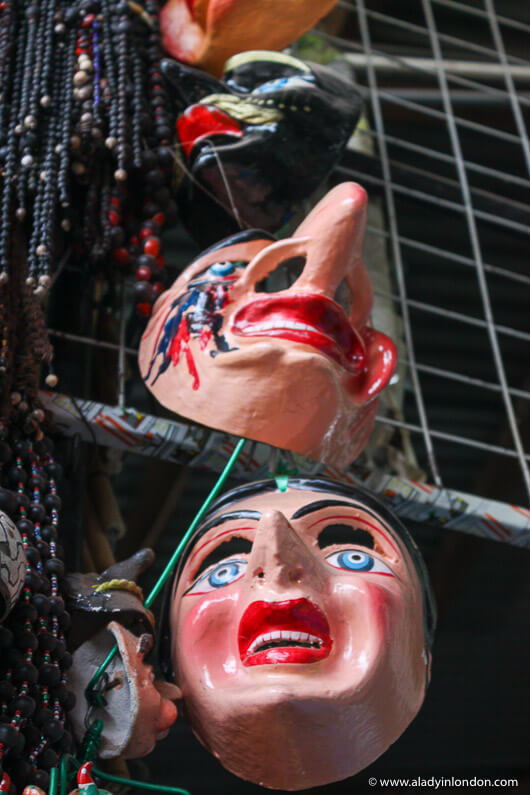 Masks in the Mercado Central de San Pedro in Cuzco