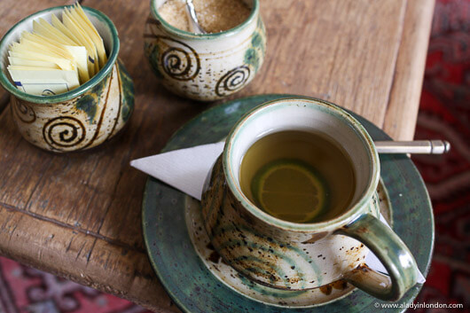 Coca tea in the Inkaterra La Casona hotel in Cuzco