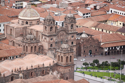 View of Plaza de Armas in Cuzco, Peru