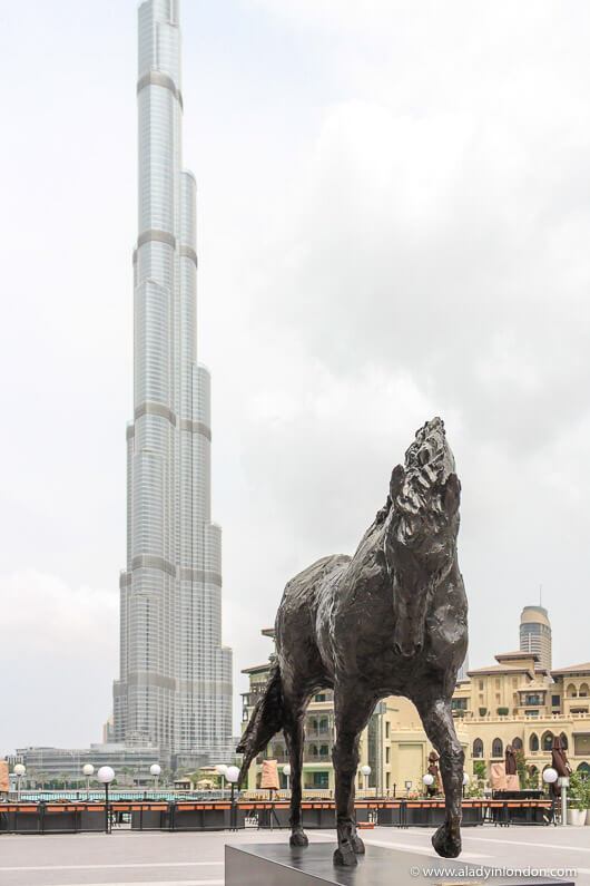 Sculpture in front of the Burj Khalifa, Dubai