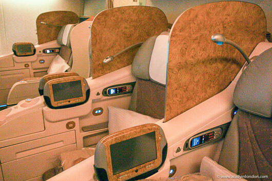 Emirates Business Class Cabin to Australia