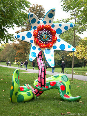 Yayoi Kusama sculpture at the Frieze Art Fair