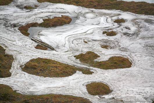 Rugged landscape in the snow in Iceland