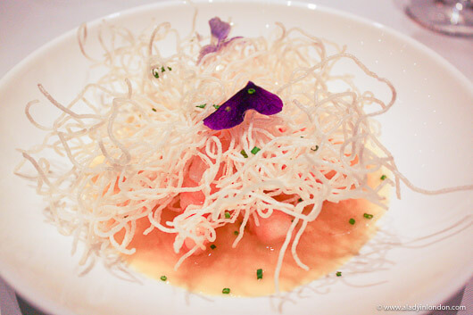 King Prawns at Ametsa restaurant in London