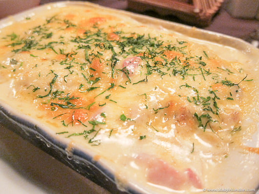 Gratin dauphinois at La Comedie restaurant in La Paz