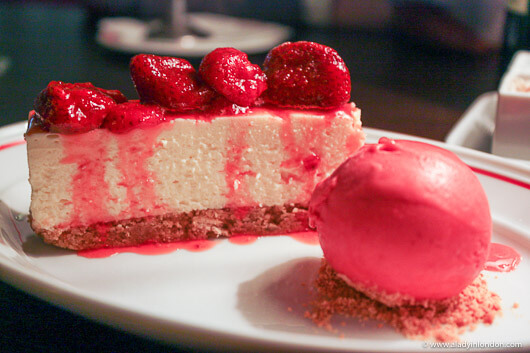 Cheesecake at MASH restaurant in London