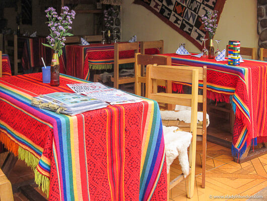 Restaurant on the main street in Machu Picchu town, Peru