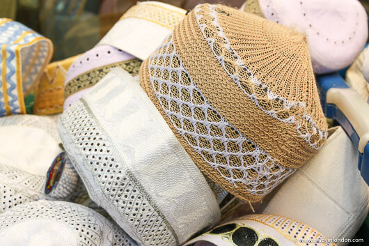 Skullcaps at Masjid India Bazaar in Kuala Lumpur