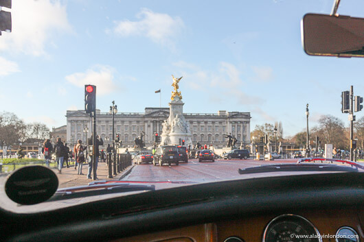 Buckingham Palace from a Mini Cooper
