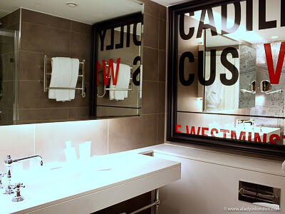 Piccadilly hotel bathroom in London