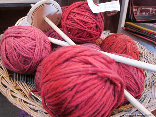 Yarn at the Awamaki shop in Ollantaytambo, Peru