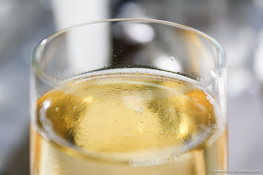 Sparkling wine at a restaurant in London