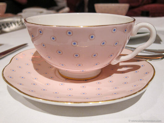 Teacup at afternoon tea at the Sofitel London St James