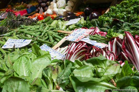 Vegetables at a market in Bologna, Italy