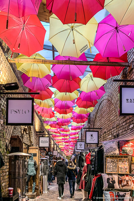 Umbrella Alley in Camden Market, London