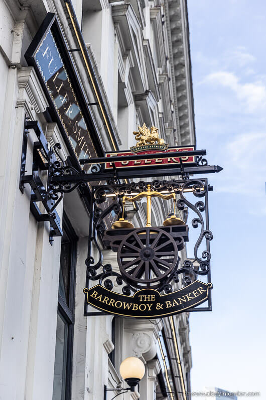 Sign for The Barrowboy and Banker pub, London