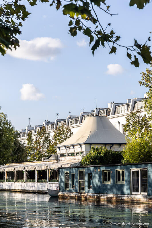 Restaurant on the Grand Union Canal in Little Venice, London