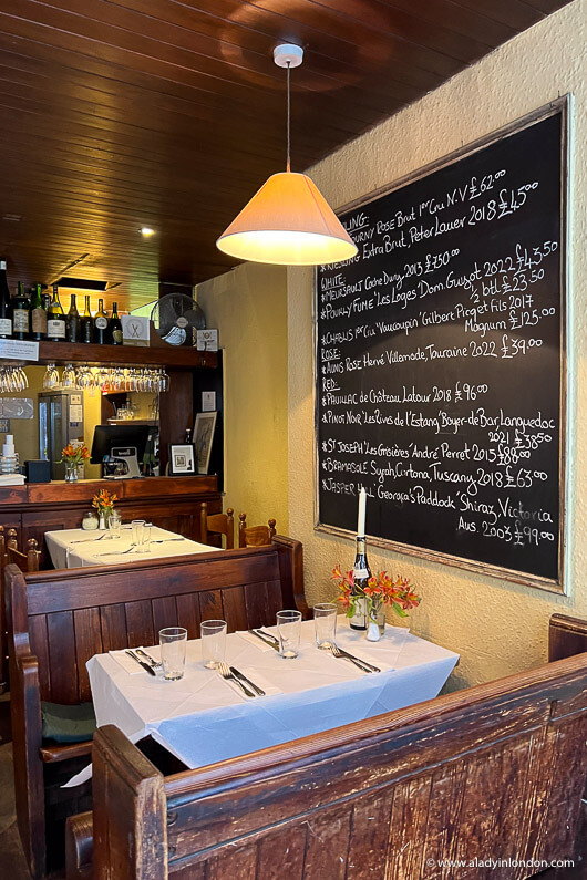 Romantic Soho restaurant interior in London
