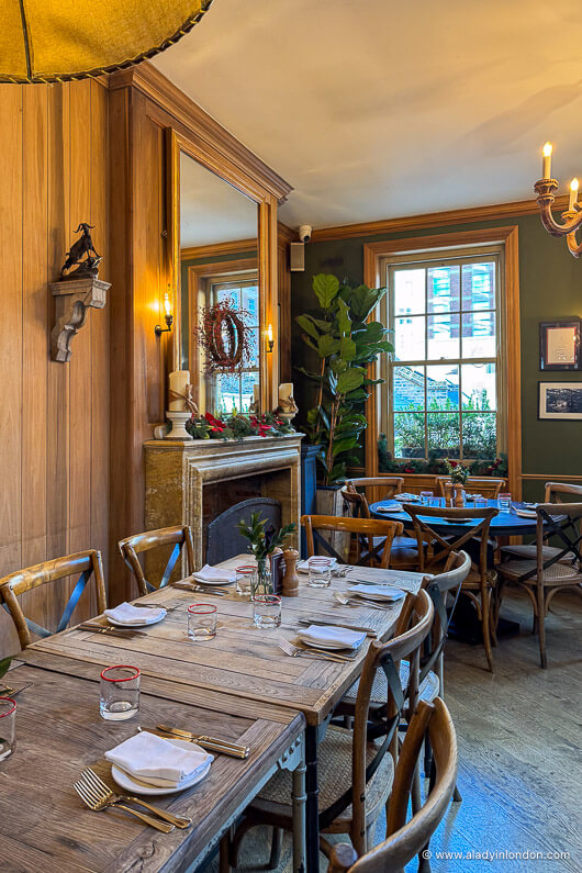 Marylebone Pub interior at Christmas