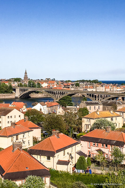 View of Berwick upon Tweed from a train