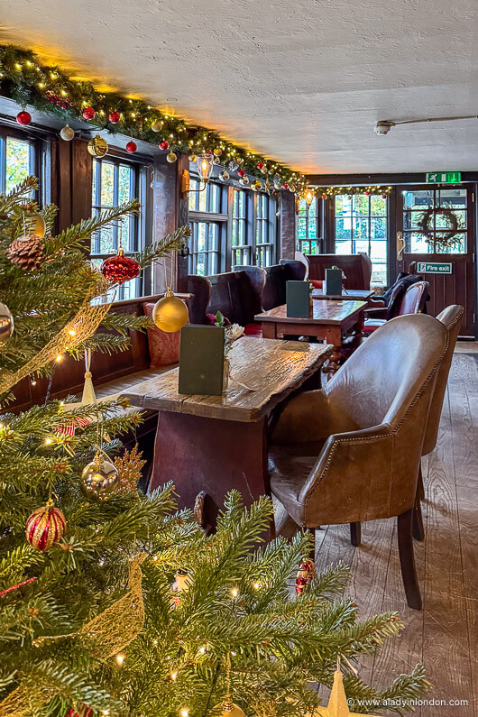 Hampstead pub Christmas interior