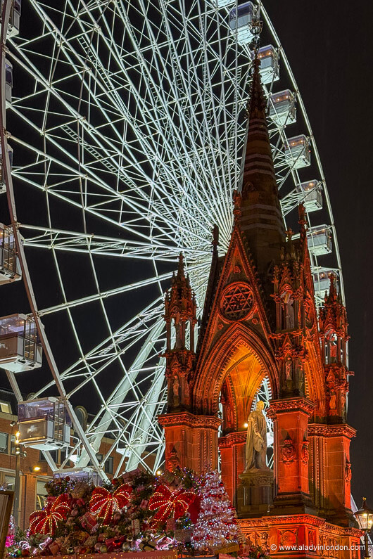 Manchester Ferris wheel at Christmas