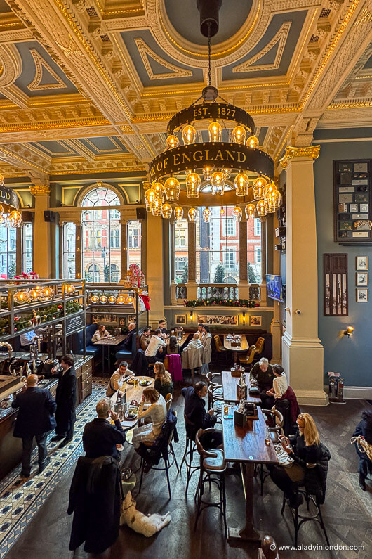 Former bank pub interior in London