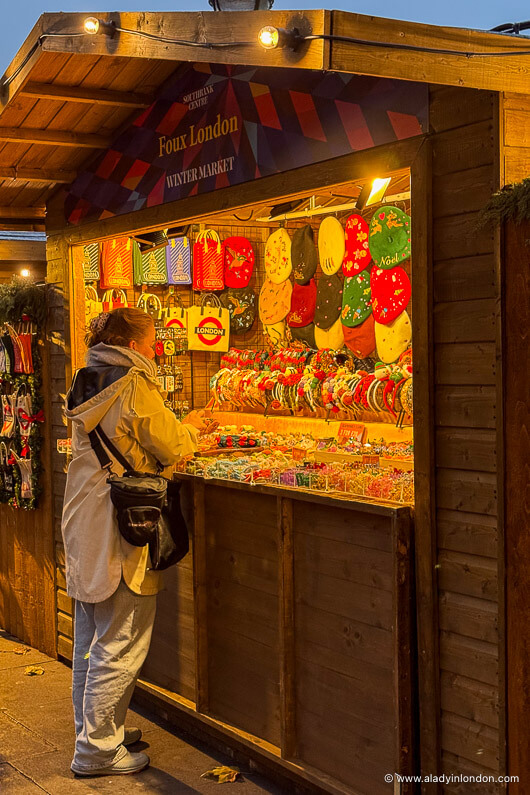 Christmas market chalet in London