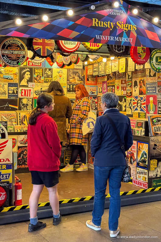 Christmas market vendor on the South Bank