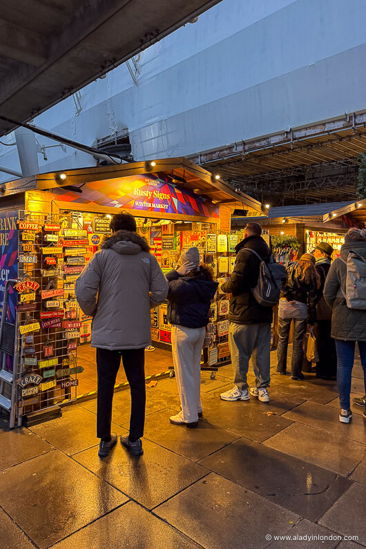 South Bank Winter Market stall
